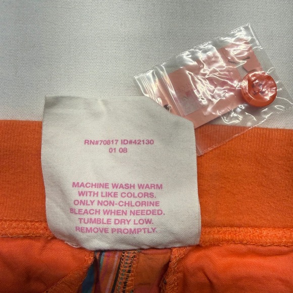 NWT PINK Victoria's Secret Striped Cotton Shorts Size 4 Orange Multicolor Preppy - Picture 5 of 8